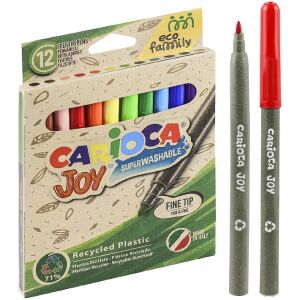 Carioca Joy Zestaw 12 zmywalnych pisaków, idealny do rysowania i kolorowania - Filctoll
