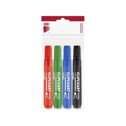 ICO Artip 11 XXL 4 db flipchart marker készlet, piros, zöld, kék, fekete