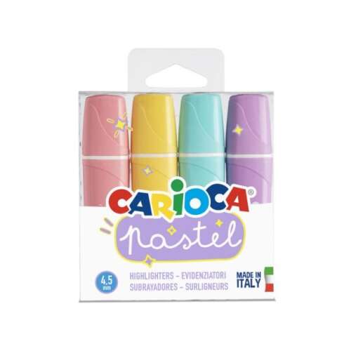 Carioca pasztell szövegkiemelők, 4 darabos szett, pasztell színek, olasz gyártmány