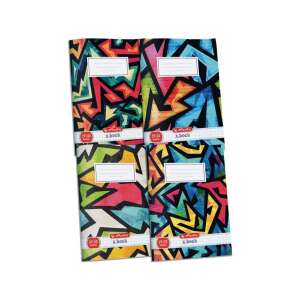 Caiet x.book Neon Art A5 cu grilă, pachet de 4, culori asortate - Herlitz Caiete