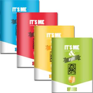 4 db-os Student Booklets Art füzet készlet, sima, A4-es méret, különböző színekben és mintákkal - ICO