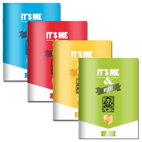 4 db-os Student Booklets Art füzet készlet, sima, A4-es méret, különböző színekben és mintákkal