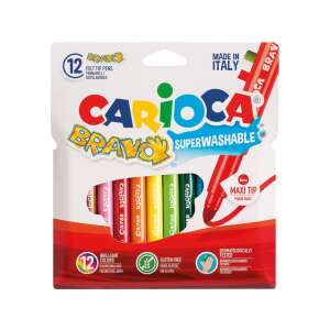 Carioca Bravo Supermosható Maxi Tip Filctollak, 12 db-os, vegyes színek - Rajzeszköz