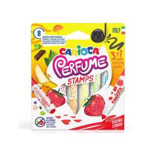 Carioca Illatos Nyomdás Filctoll Szett 3 az 1-ben, 8 db-os, dupla vonalú, Olaszországban készült - Rajzeszköz