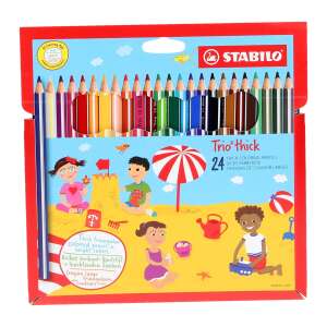 Stabilo Trio Thick 24er Pack mit dicken dreieckigen Buntstiften in leuchtenden Farben - Farbstifte