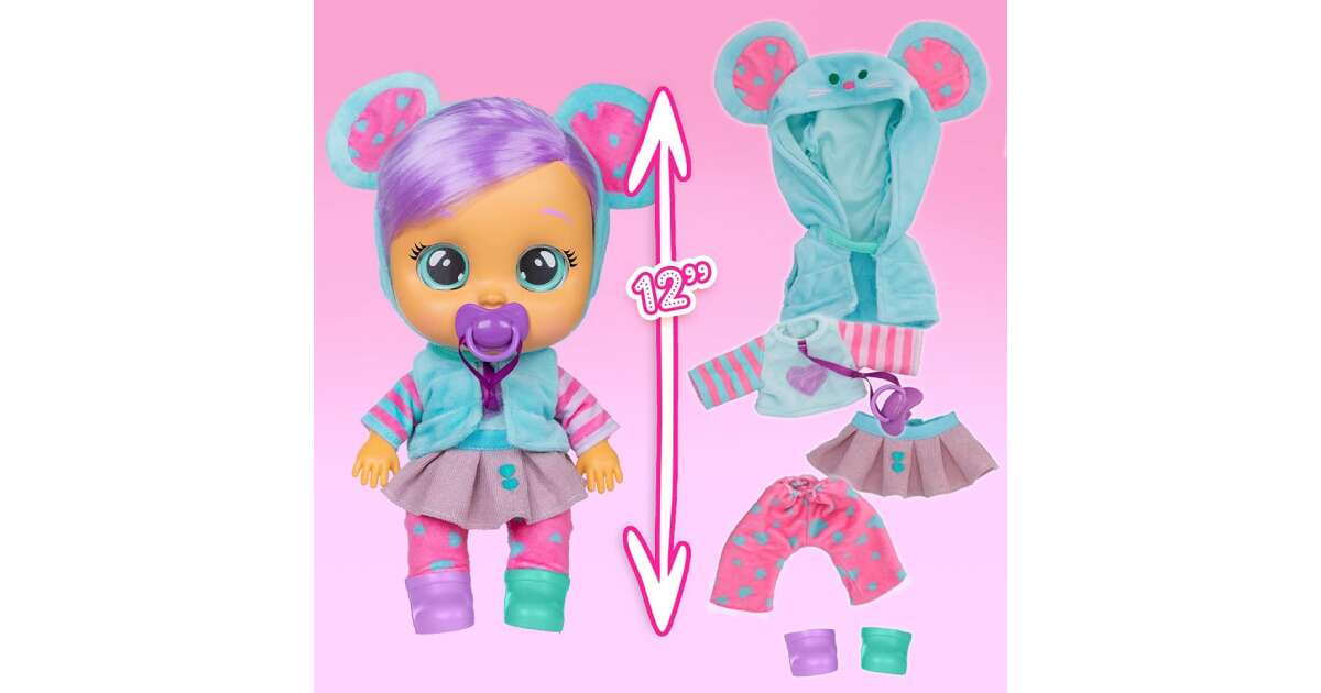 Cry Babies Dressy Lala Maus interaktive Anziehpuppe 30cm Pepita