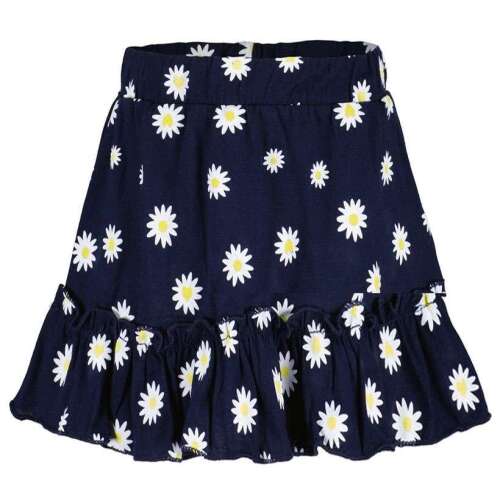 Fustă din bumbac pentru fete, de culoare albastră, cu imprimeu cu margarete, mărimea 4 ani (104 cm), marca Blue Seven