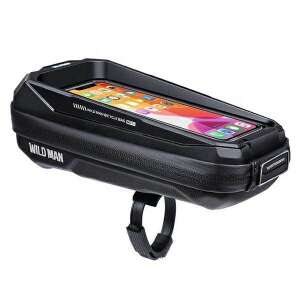 WildMan waterproof bike handlebar bag for smartphone, black - Bicycle Bag