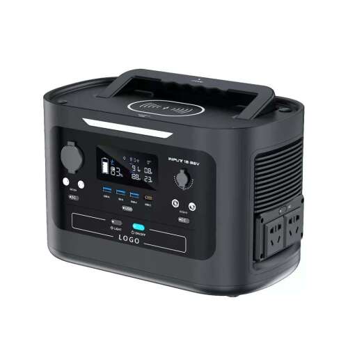 OT-OPS-500 Преносима електроцентрала, черна, с дръжка, дисплей и множество портове