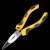 Deli Tools EDL2106 6-inch long nose pliers on black background