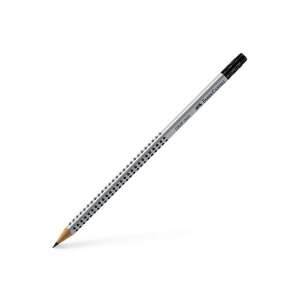 Creion grafit Faber-Castell Grip 2001 HB, argintiu, design ergonomic, grip moale - Papetărie