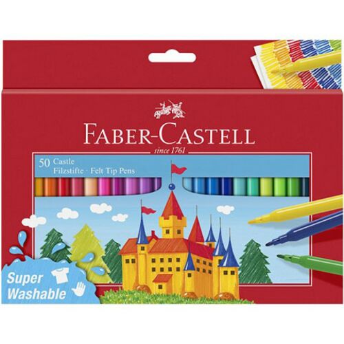 Faber-Castell Filctoll 50-es Szett - Élénk Színek, Mosható 164448735 - Filctoll