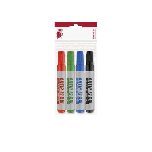 ICO Artip 12 XXL 4er Flipchart-Marker-Set, rot, grün, blau, schwarz