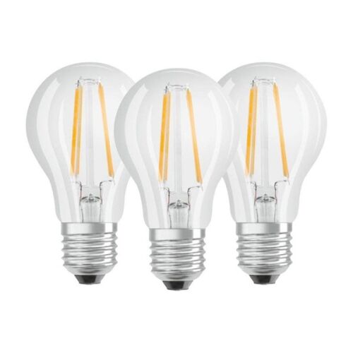 Osram Base E27 LED bulbs 3-pack, 6.5W, 4000K, clear glass