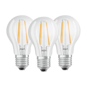Osram Base E27 LED žiarovky 3-balenie, 6.5W, 4000K, číre sklo - Osram Žiarovky
