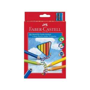 Faber-Castell Junior 30 Creioane Colorate Triunghiulare cu Ascuțitoare - Papetărie