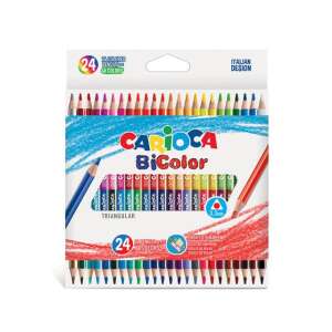 Carioca BiColor 24 creioane colorate, 48 culori, triunghiulare, design italian - Carioca Creioane colorate