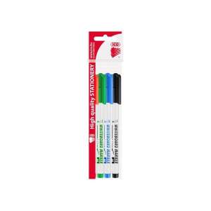 ICO Whiteboard-Marker-Set, 4 Farben, Grün, Blau, Schwarz, Rot - Tafel- & Flipchart-Marker