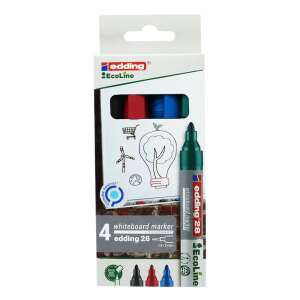 Edding EcoLine whiteboard marker set, 4 pack, assorted colors, cap off - Whiteboard & flipchart marker