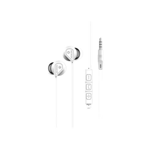 Sencor SEP 172 white in-ear headphones with microphone and volume control