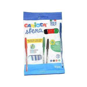 Zestaw długopisów kulkowych Carioca Sfera, 10 sztuk, atrament niebieski, zielony, czerwony, czarny, 90% z recyklingu - Myto