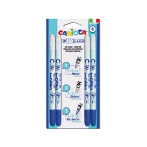 Carioca InKiller 4er-Pack radierbare Stifte, blau und weiß, schreiben, radieren und neu schreiben - Schreibwaren & Schreibmaterial