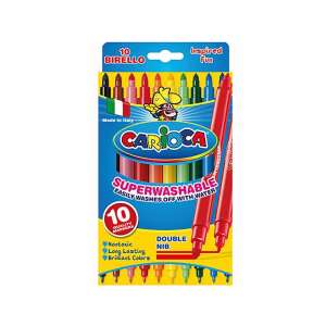 Set de markere Carioca Superwashable cu vârf dublu, 10 bucăți, culori asortate - Instrumente de desen