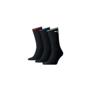 3 pack black Puma Sport Crew Stripe socks for men and women - Puma