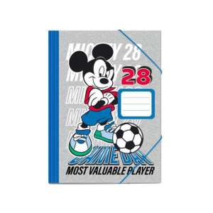Mickey egér gumis mappa, 25x35cm, szürke, kék gumiszalaggal, foci mintával - Irattartó mappa
