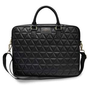 Black Guess quilted laptop bag with shoulder strap - Laptop Bag and Case