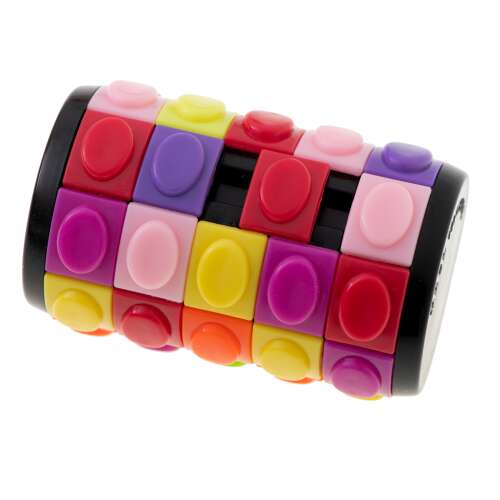 Logikai puzzle henger alakú, Műanyag, 3,5 x 6,3 cm, Többszínű