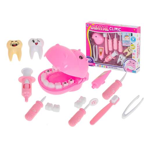 Trusa medicală a dentistului hippo roz