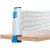 Retractable table tennis net with adjustable clamps attached to a table.