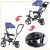 Ikonka Trike Fix Lite 360° swivel tricycle with awning and push handle - Blue 66849068