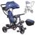 Ikonka Trike Fix Lite 360° swivel tricycle with awning and push handle - Blue 66849068