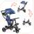 Trike Fix Lite blue kids tricycle with canopy, parent handle, basket, and footrest