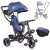 Ikonka Trike Fix Lite 360° swivel tricycle with awning and push handle - Blue 66849068