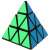 Pyraminx puzzle kocka, 9,7 cm, čierny rám, zelená a modrá farba