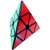 Pyraminx puzzle cube, 9.7cm, black frame, green and red colors