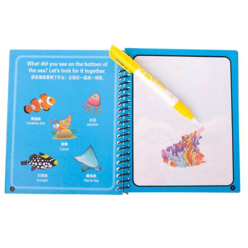 Víz könyv markerrel tengeri állatok kék