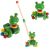 Wooden Frog Push Toy with Stick, Multiple Angles