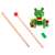 Wooden push and pull toy frog with colorful beads on wheels, perfect for toddlers learning to walk
