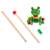 Wooden push and pull toy frog with colorful beads on wheels, perfect for toddlers learning to walk