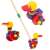 Wooden push and pull toy duck with colorful beads on wheels, perfect for toddlers learning to walk