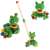 Wooden push and pull toy frog with colorful beads on wheels, perfect for toddlers learning to walk