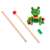 Wooden push and pull toy frog with colorful beads on wheels, perfect for toddlers learning to walk