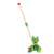 Wooden push and pull toy frog with colorful beads on wheels, perfect for toddlers learning to walk