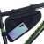 L-BRNO triangle bike frame bag, black, with reflective details, with a phone in the mesh pocket
