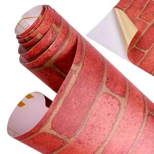 Self-adhesive brick wallpaper roll, 1.22x50m, red brick pattern - Wallpaper