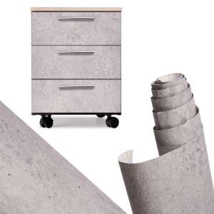 Self-adhesive concrete effect vinyl film roll, blue-gray, 1.22x50m, for furniture, walls, and more - Wallpaper